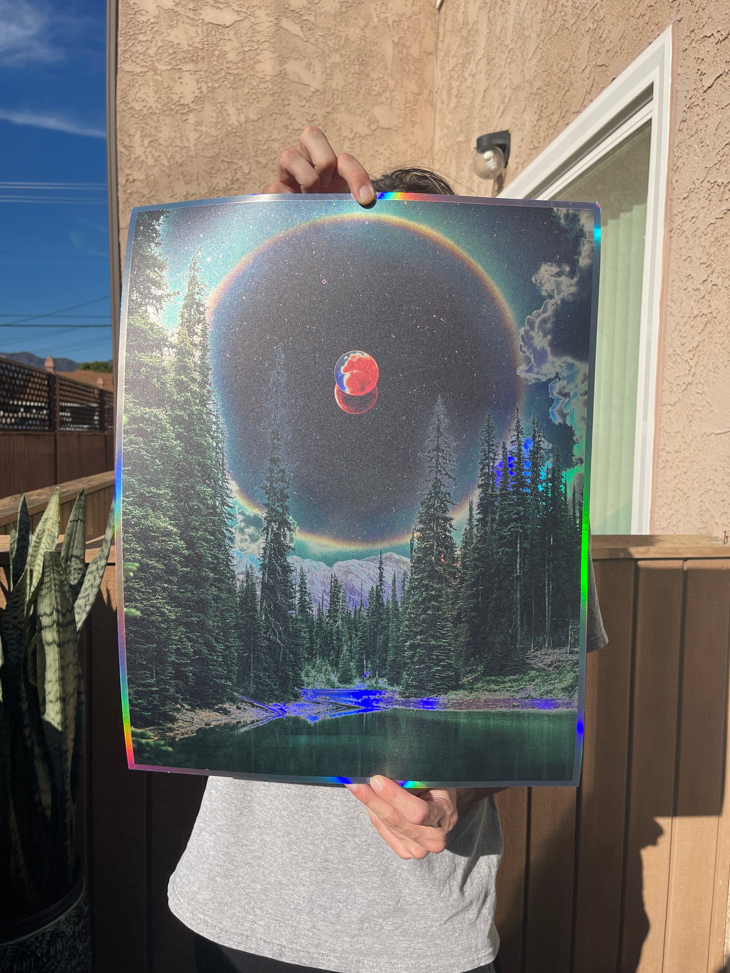 Blood Moon Lake, 2022 Special Edition Holographic Print