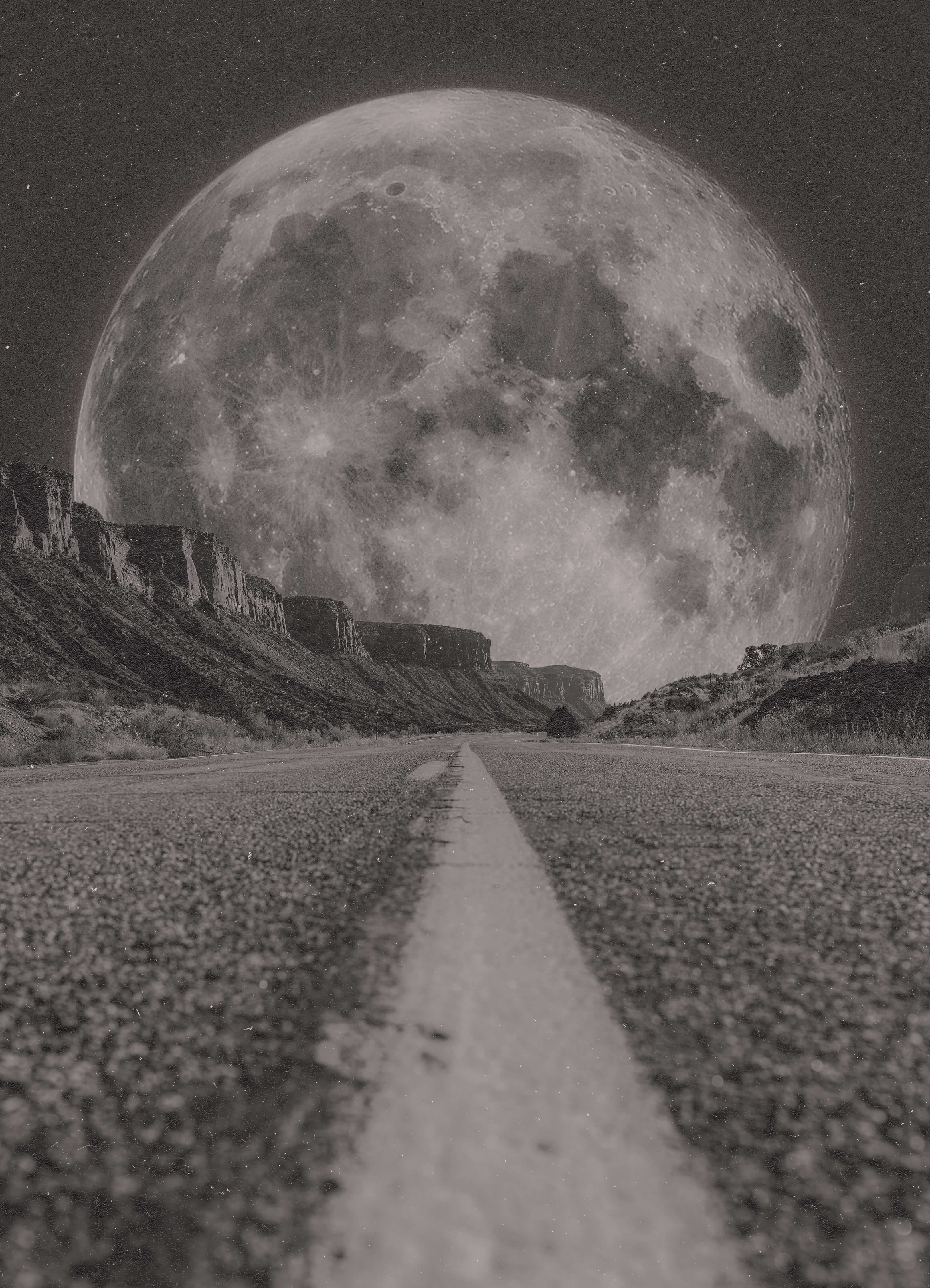 nighttime moonrise, 2024